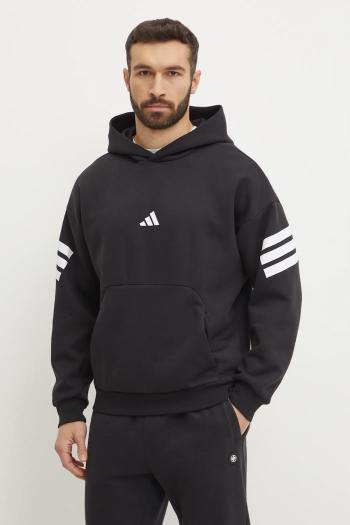 Mikina adidas Future Icons pánska, čierna farba, s kapucňou, s potlačou, JD4838