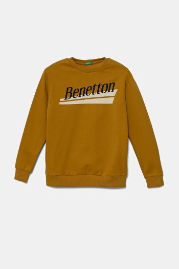 Detská mikina United Colors of Benetton žltá farba, vzorovaná, 3EB5C10KS