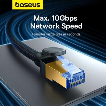 Nagy sebességű LAN rj45 cat.7 10gbps fonott hálózati kábel 0.5m fekete