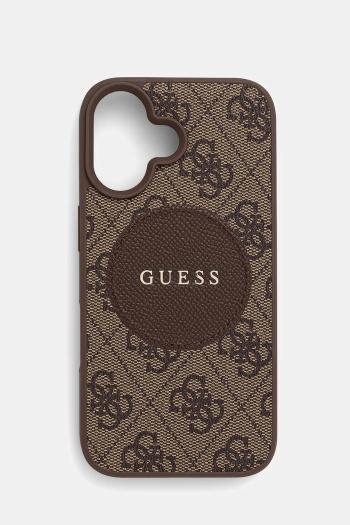 Puzdro na mobil Guess iPhone 16 hnedá farba, GUHMP16SP4PGRSGW