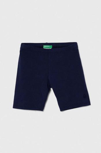 Detské krátke nohavice United Colors of Benetton tmavomodrá farba, jednofarebné