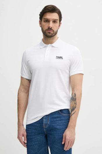 Polo tričko Karl Lagerfeld pánske, biela farba, s potlačou, 552235.745088