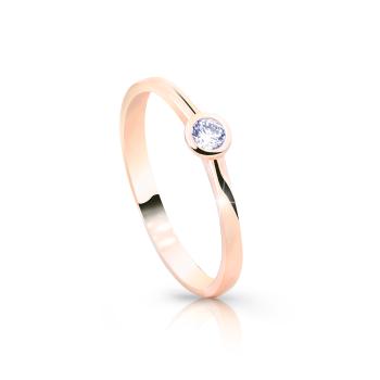 Cutie Jewellery Jemný trblietavý prsteň z ružového zlata Z8006-10-X-4 52 mm
