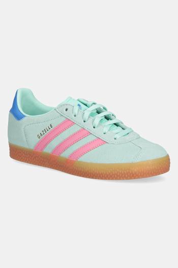 Detské semišové tenisky adidas Originals GAZELLE tyrkysová farba, JP7130