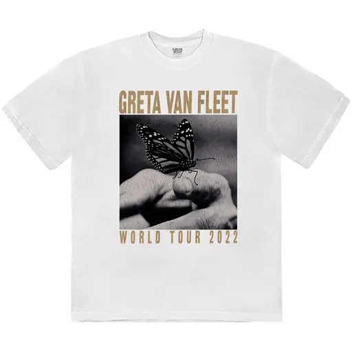 Greta Van Fleet tričko World Tour Butterfly Biela S