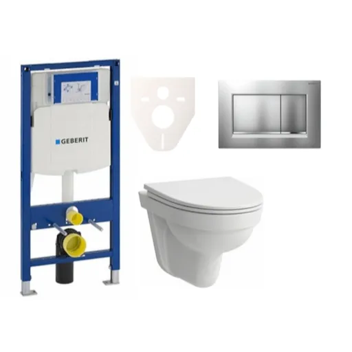 Cenovo zvýhodnený závesný WC set Geberit do ľahkých stien / predstenová montáž + WC Laufen Laufen Pro Nordic SIKOGES3H7