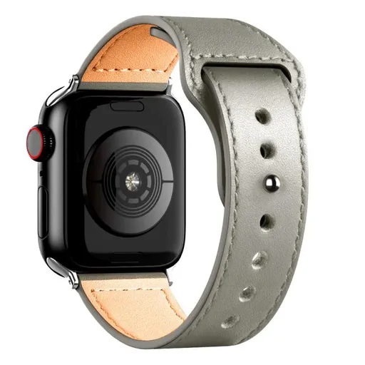 REVERSA Kožený remienok pre Apple Watch 44 / 45 / 46 / 49mm svetlošedý