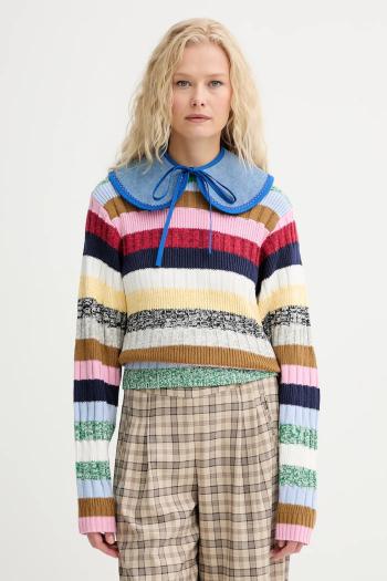 Ozdobný džínsový golier Renewed creative upcycling modrá farba, vzorovaný, Renewed INTU x Answear