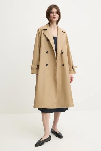 Obojstranný trenčkot Weekend Max Mara dámsky, béžová farba, prechodný, dvojradový, 2515021011600