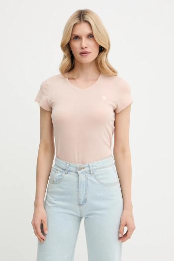 Bavlnené tričko G-Star Raw dámske, fialová farba