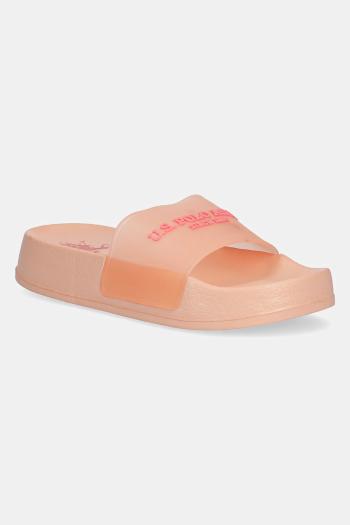 Šľapky U.S. Polo Assn.  AMAMI dámske, oranžová farba, na platforme, AMAMI009W/5G2