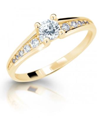 Cutie Jewellery Nežný zlatý prsteň so zirkónmi Z6822-2956-10-X-2 64 mm