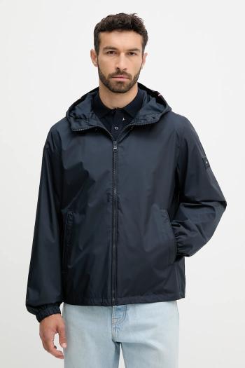 Bunda Tommy Hilfiger tmavomodrá farba, prechodná, MW0MW40225