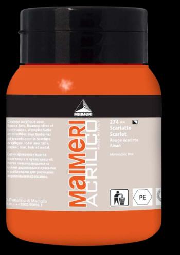 MAIMERI ACRILICO - Akrylové farby 274 - scarlet, 0,5 L