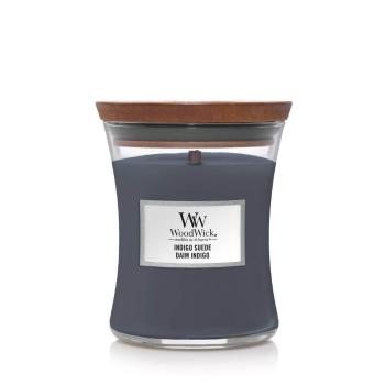 WoodWick Vonná sviečka váza strednej Indigo Suede 275 g