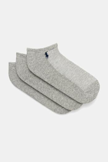 Ponožky Polo Ralph Lauren 3-pak dámske, šedá farba, 455972885
