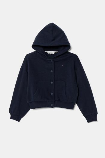 Detská mikina Tommy Hilfiger tmavomodrá farba, s kapucňou, jednofarebná, KG0KG08459