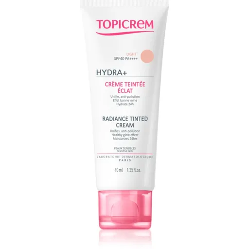 Topicrem UH FACE HYDRA+ Radiance Tinted Cream tónujúci hydratačný krém SPF 40 odtieň Light 40 ml