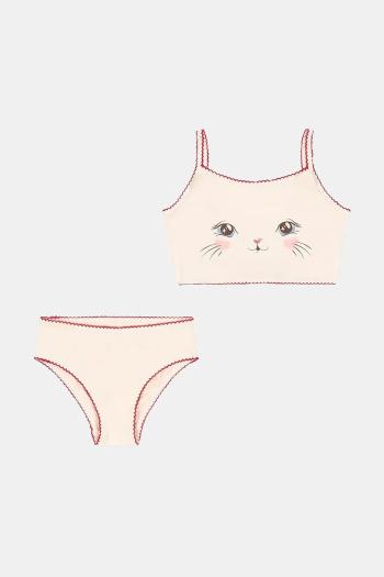 Dvojdielne detské plavky Konges Sløjd KITTY BIKINI GRS béžová farba, KS103273