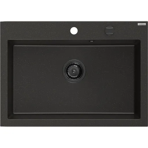 MEXEN/S MEXEN/S - Elix granitový drez 1-miska 700 x 500 mm, čierna/zlatá metalik, sifón čierna 6526701005-75-B