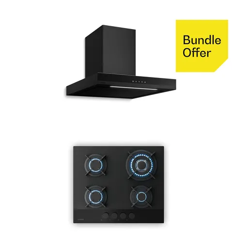 Klarstein Velaire plynová varná doska + Velaire komínový odsávač | Minimalistický