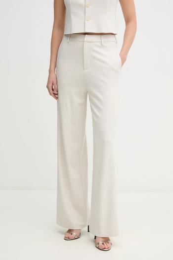Nohavice Calvin Klein Jeans dámske, béžová farba, široké, vysoký pás, J20J225334