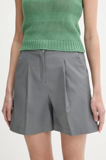 Šortky United Colors of Benetton šedá farba, jednofarebné, vysoký pás, 40FAD901U