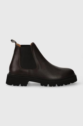 Kožené topánky chelsea Copenhagen pánske, hnedá farba, CPH128M waxed vitello