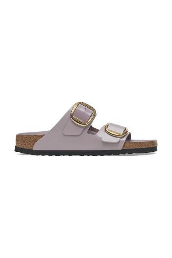 Kožené šľapky Birkenstock Arizona Hammered Buckle dámske, fialová farba, 1029784
