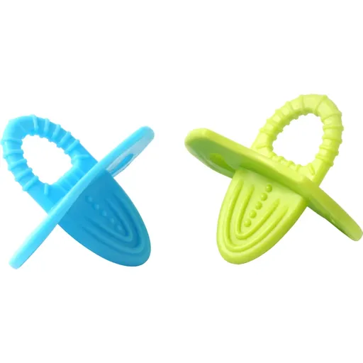 BabyOno Teether hryzadielko 3m+ Blue + Green 2 ks