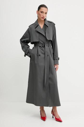 Trenčkot Pinko šedá farba, prechodná, 104599 A2BX