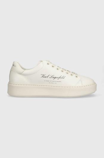 Kožené tenisky Karl Lagerfeld MAXI KUP béžová farba, KL52223