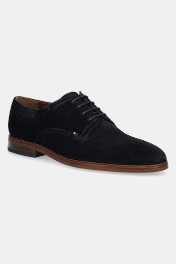 Semišové poltopánky Tommy Hilfiger HILFIGER THUNIT SUEDE SHOE pánske, tmavomodrá farba, FM0FM05377