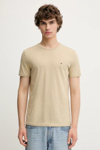 Tričko Tommy Jeans pánske, béžová farba, jednofarebné, DM0DM20363
