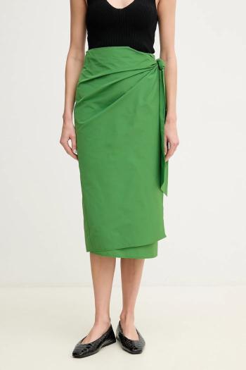 Sukňa Weekend Max Mara zelená farba, midi, rovný strih, 2515101042600
