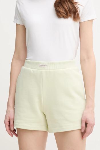 Bavlnené šortky Calvin Klein Jeans dámske, béžová farba, jednofarebné, vysoký pás, J20J225525