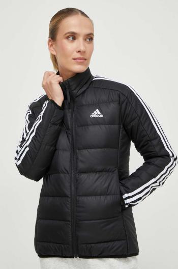 Páperová bunda adidas dámska, čierna farba, prechodná