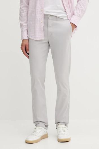 Nohavice Tommy Hilfiger šedá farba, rovný strih, MW0MW40262