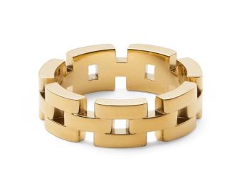 Daniel Wellington Štýlový pozlátený prsteň 3-Link DW0040099 56 mm