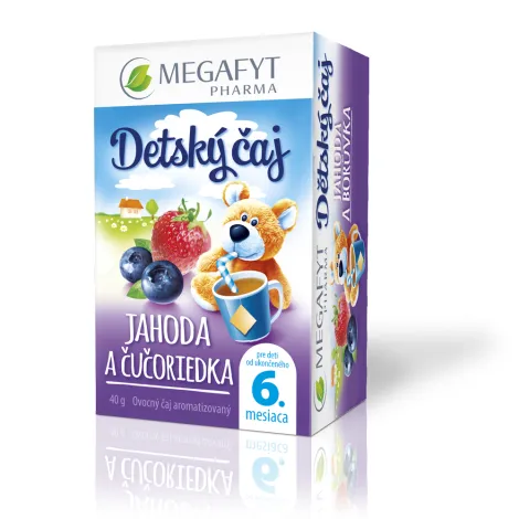 MEGAFYT Detský čaj JAHODA A ČUČORIEDKA ovocný čaj, 20x2 g (40 g)