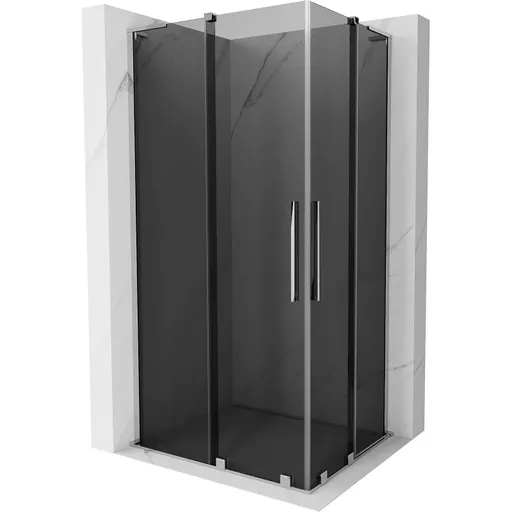 MEXEN/S - Velar L Duo sprchovací kút, posuvné dvere 90 x 80, grafit, chróm 871-090-080-02-43-01