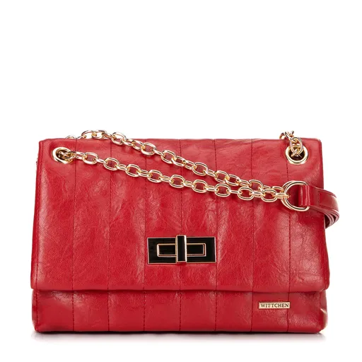 Dámska crossbody z ekokože dvojkomorová malá červená 100-4Y-419-3