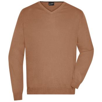 James & Nicholson Pánsky bavlnený sveter JN659 - Camel | XL