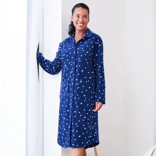 Fleecový župan s potlačou hviezd