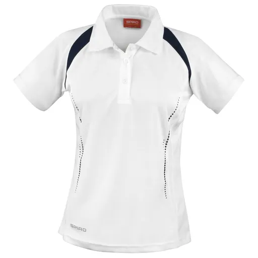 SPIRO Dámska športová polokošeľa Team Spirit - Biela / tmavomodrá | L