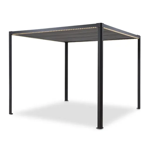 Blumfeldt Pantheon RemoteShade Ambient, pergola, motorizovaná strecha, LED svetlo