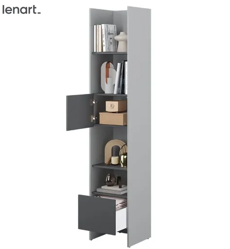 Dig-net nábytok Regál Lenart BED CONCEPT BC-23 | sivá / grafit