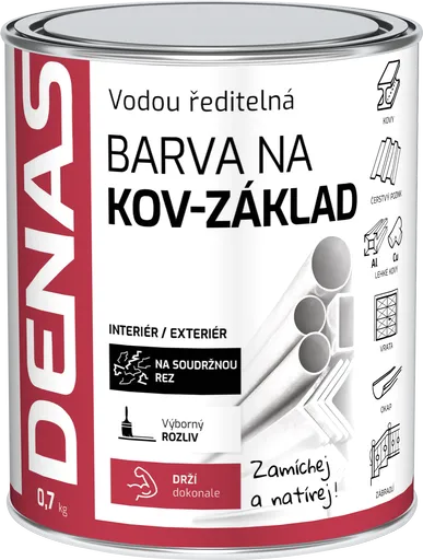 DENAS ZÁKLAD - antikorózna farba na kov 0110 - šedý 0,7 kg