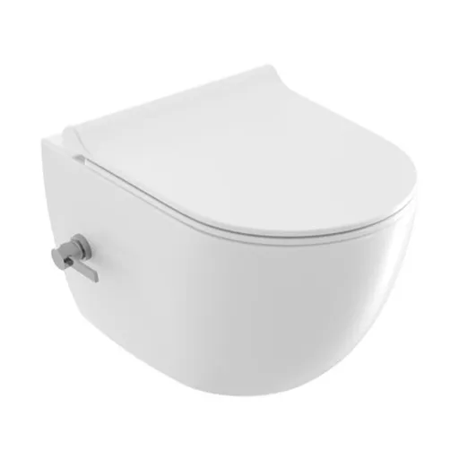 Wc s bidetom závesné Ravak Uni Chrome RimOff, zadný odpad X01912