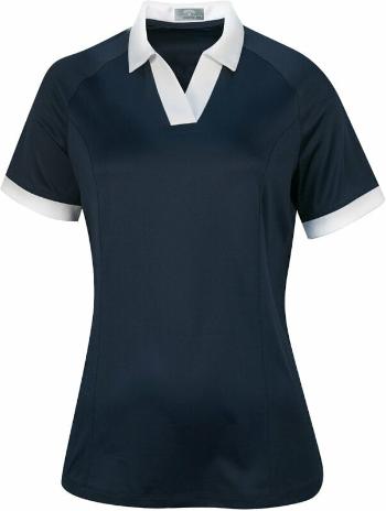 Callaway Womens Short Sleeve V-Placket Colourblock Peacoat XS Rövid ujjú póló